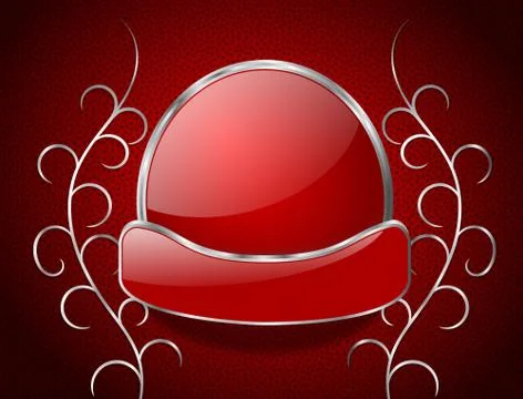 Red Round Message Board with Banner Stock Illustration