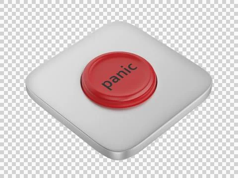 Red round panic button Stock Illustration