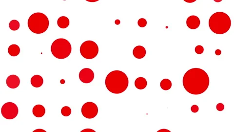 Red round particles moving on a white background. abstract animation. 3d renderi Stock Footage 95905105