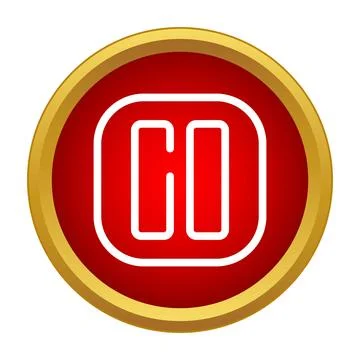 Red round pause icon button on white Stock Illustration