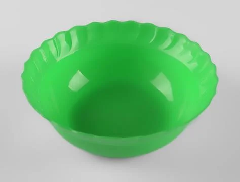 Red round plastic deep dish 写真素材