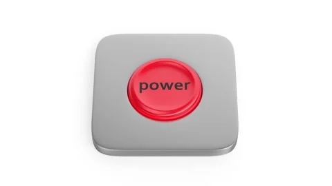 Red round power button Stock Footage 326263217