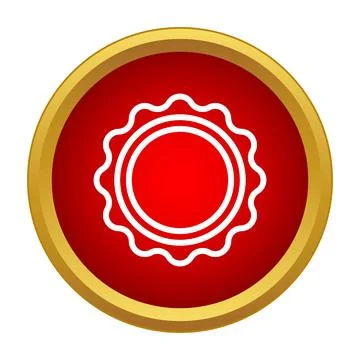 Red round quality seal icon for guarantee Stock Illustration
