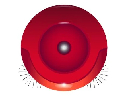 Red, round robot vacuum cleaner - top view - vector full color picture. Stock Illustration