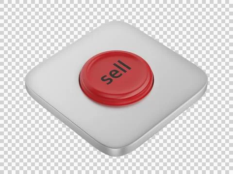 Red round sell button Stock Illustration