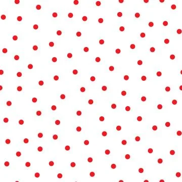 Red round spots on white background. Seamless pattern Stock Illustration