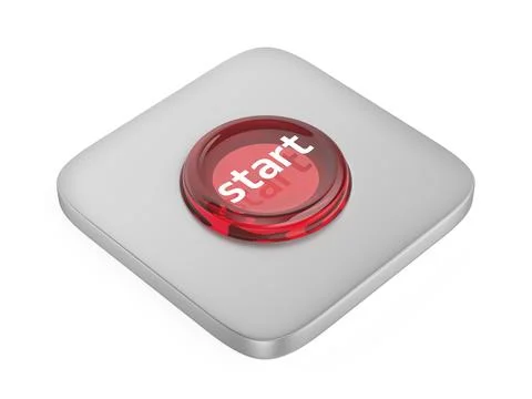Red round start button Stock Illustration