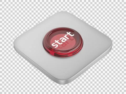 Red round start button Stock Illustration
