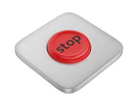 Red round stop button 스톡 일러스트