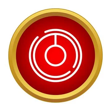 Red round stop emergency alarm warning button icon Stock Illustration