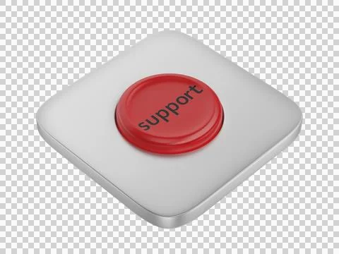 Red round support button Stock Illustration
