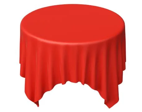 Red round tablecloth with angles Stock Illustration