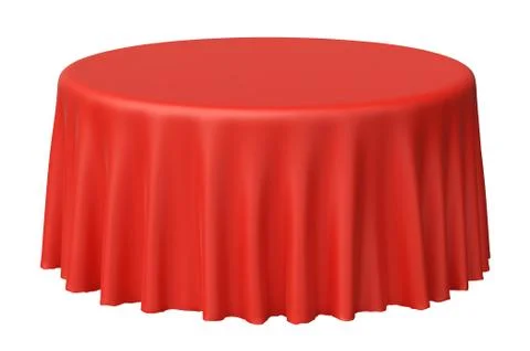 Red round tablecloth Stock Illustration