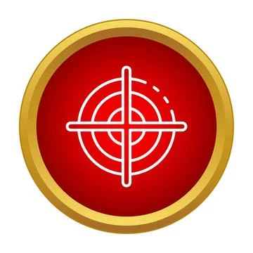 Red round target icon symbolizing aim and focus Stock Illustration