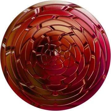 Red, round texture on a white background. Isolated 3D image of a glossy ball Stock Illustration
