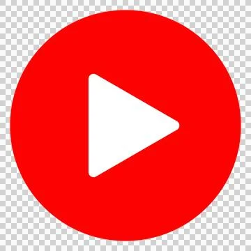Red round video play button 스톡 일러스트