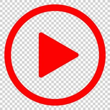Red round video play button 스톡 일러스트