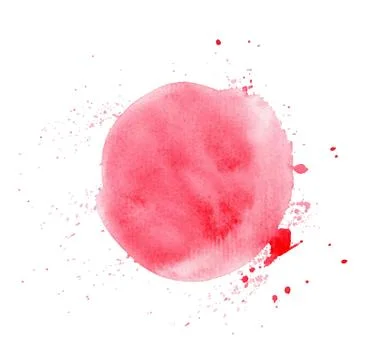 Red round watercolor vector texture Stock Illustration
