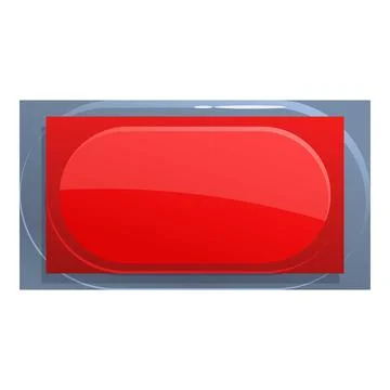 Red rounded rectangle button with grey frame is glowing Stock Illustration