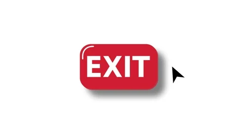 Red Rounded Rectangle Exit Sign with animation White Text and Subtle Shadow.. Stock Footage 321792234
