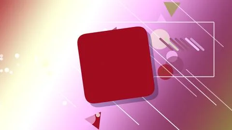 A red rounded square icon appears on a soft pink and purple gradient with n.. イラスト素材