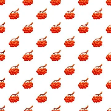 Red rowan berry cluster seamless pattern design Stock Illustration