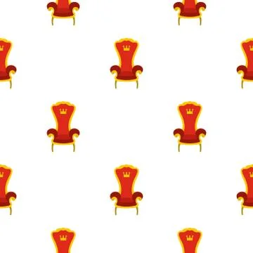 Red royal throne pattern flat Stock Illustration