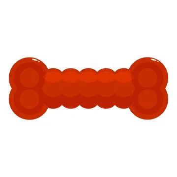 Red rubber dog bone toy lying horizontally Stock Illustration