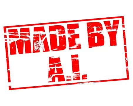 Red rubber stamp effect Made by A.I...The prevalence of artificial intelligen イラスト素材