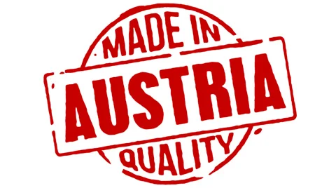 Red Rubber Stamp Made In Austria Stock Footage 40162948