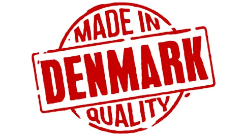 Red Rubber Stamp Made In Denmark Stock Footage 40165202