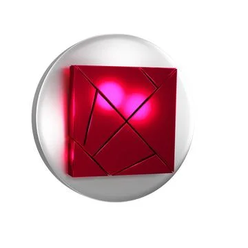 Red Rubik cube icon isolated on transparent background. Mechanical puzzle t.. 库存插图