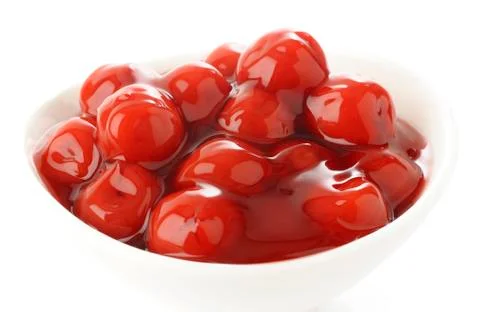 Red ruby cherries in bowl Stock Photos