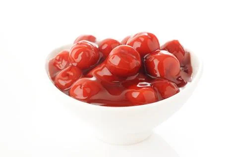 Red ruby cherry in bowl Stock Photos