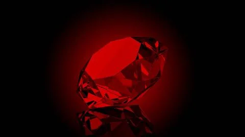 Red Ruby on dark background - 3D Render Illustration Red Ruby on dark back... Stock Photos