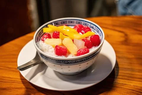 Red ruby dessert with jackfruit 写真素材