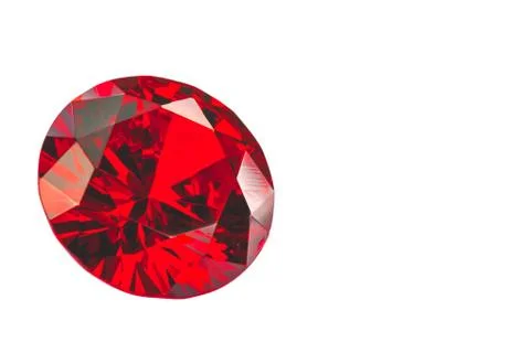 Red ruby diamonds on the white background 스톡 사진