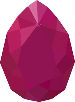 Red ruby drop gem stone isolated on white 스톡 일러스트