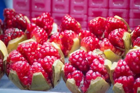 Red ruby fruite high vitamin on shelf. anty aging food fot good health 写真素材