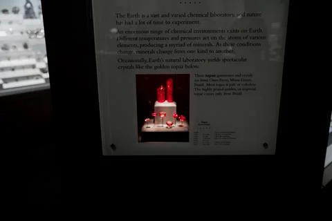 Red Ruby Gem Jewelry in Smithsonian Museum Stock Photos