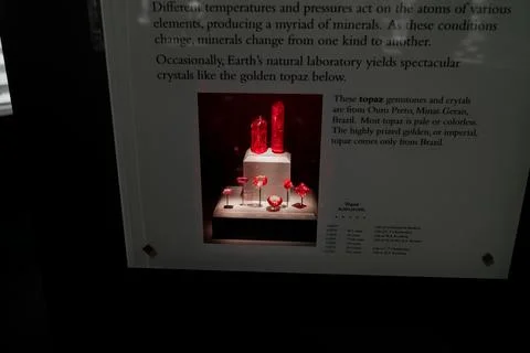 Red Ruby Gem Jewelry in Smithsonian Museum Stock Photos