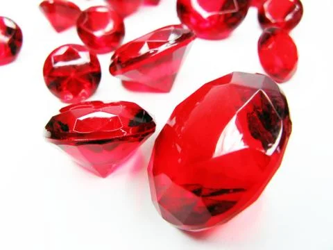 Red ruby gem stones crystals Stock Photos