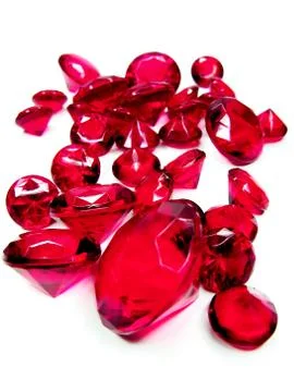 Red ruby gem stones crystals Stock Photos