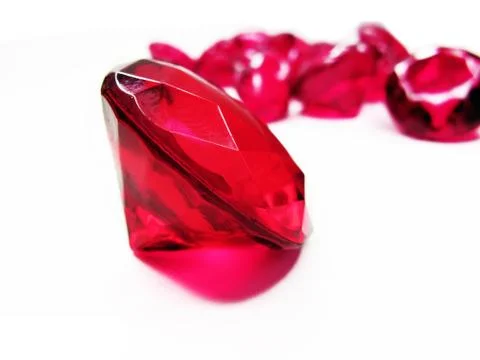 Red ruby gem stones crystals Stock Photos