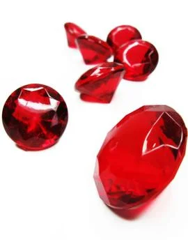Red ruby gem stones crystals Stock Photos
