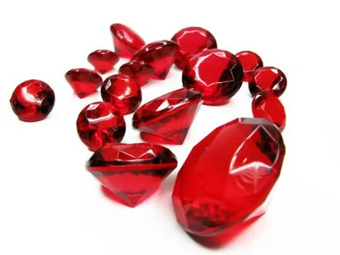 Red ruby gem stones crystals Stock Photos
