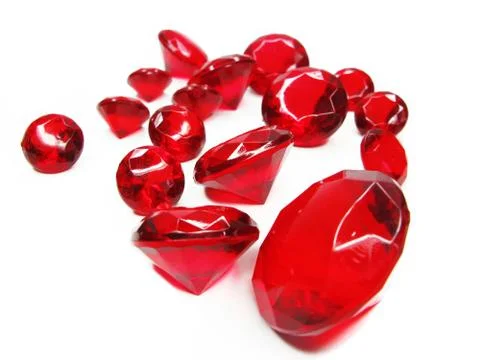 Red ruby gem stones crystals Stock Photos