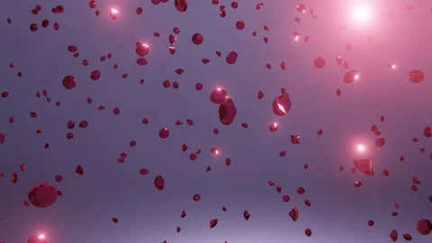 Red ruby gems on a purple background fall in seamless loop. Stock Footage 241610658