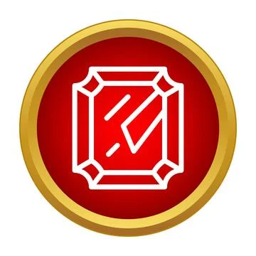 Red ruby gemstone icon representing luxury and wealth Stockillustratie