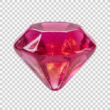 Red ruby gemstone jelly candy representing luxury concept in gamified designs Illustrazione stock